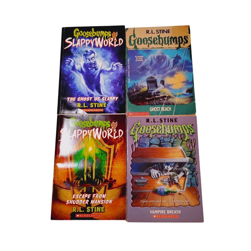 Goosebumps Books 4 Lot R.L.Stine 90s and Slappy World Paperback Scholastic